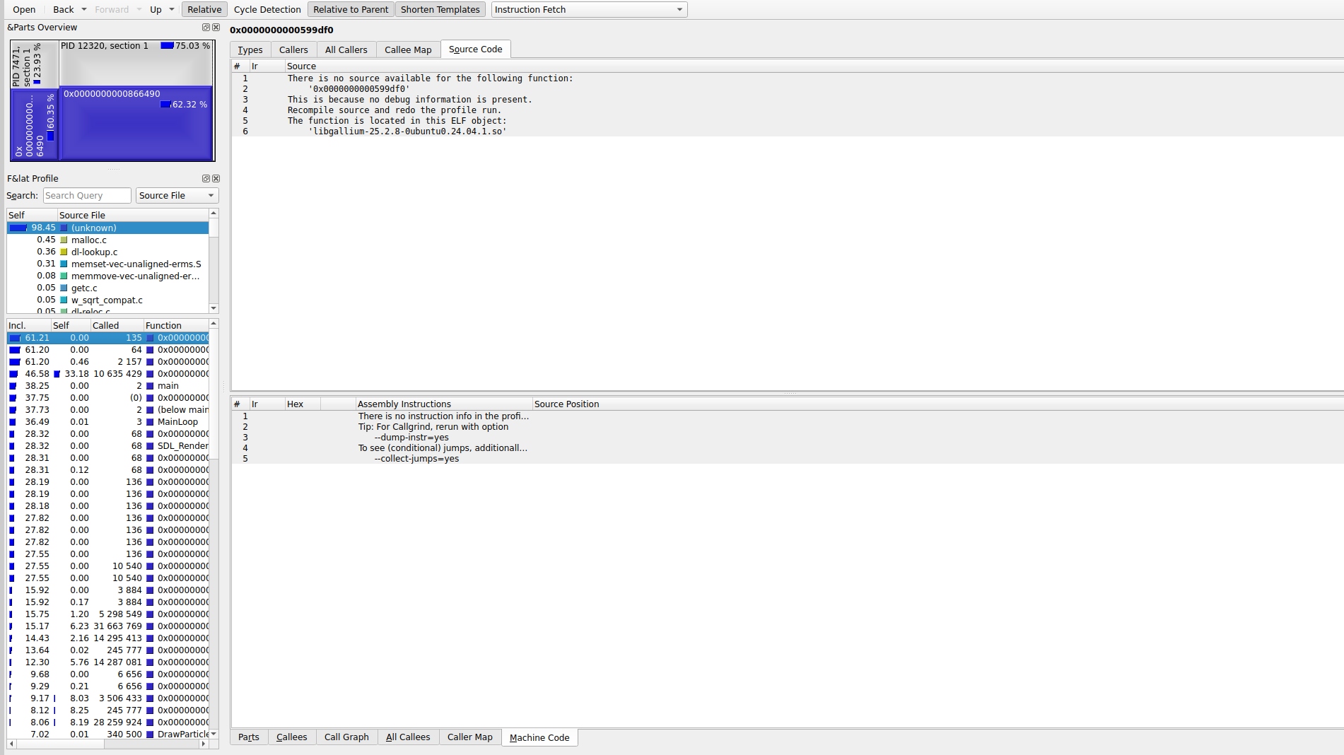 KCachegrind before optimization